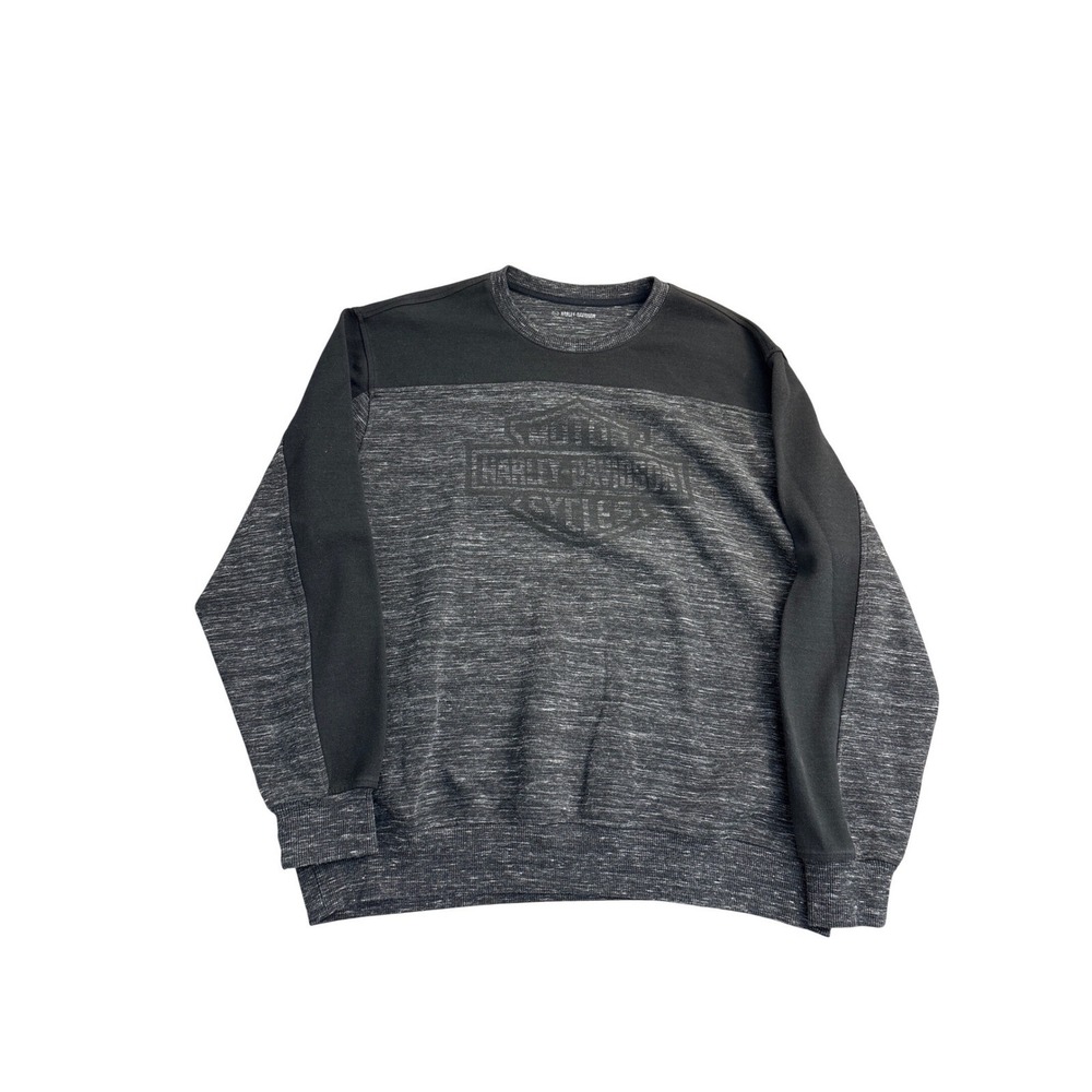 Harley-Davidson Mens XL Crewneck Sweatshirt Gray Black Logo Pullover‎ RN103819